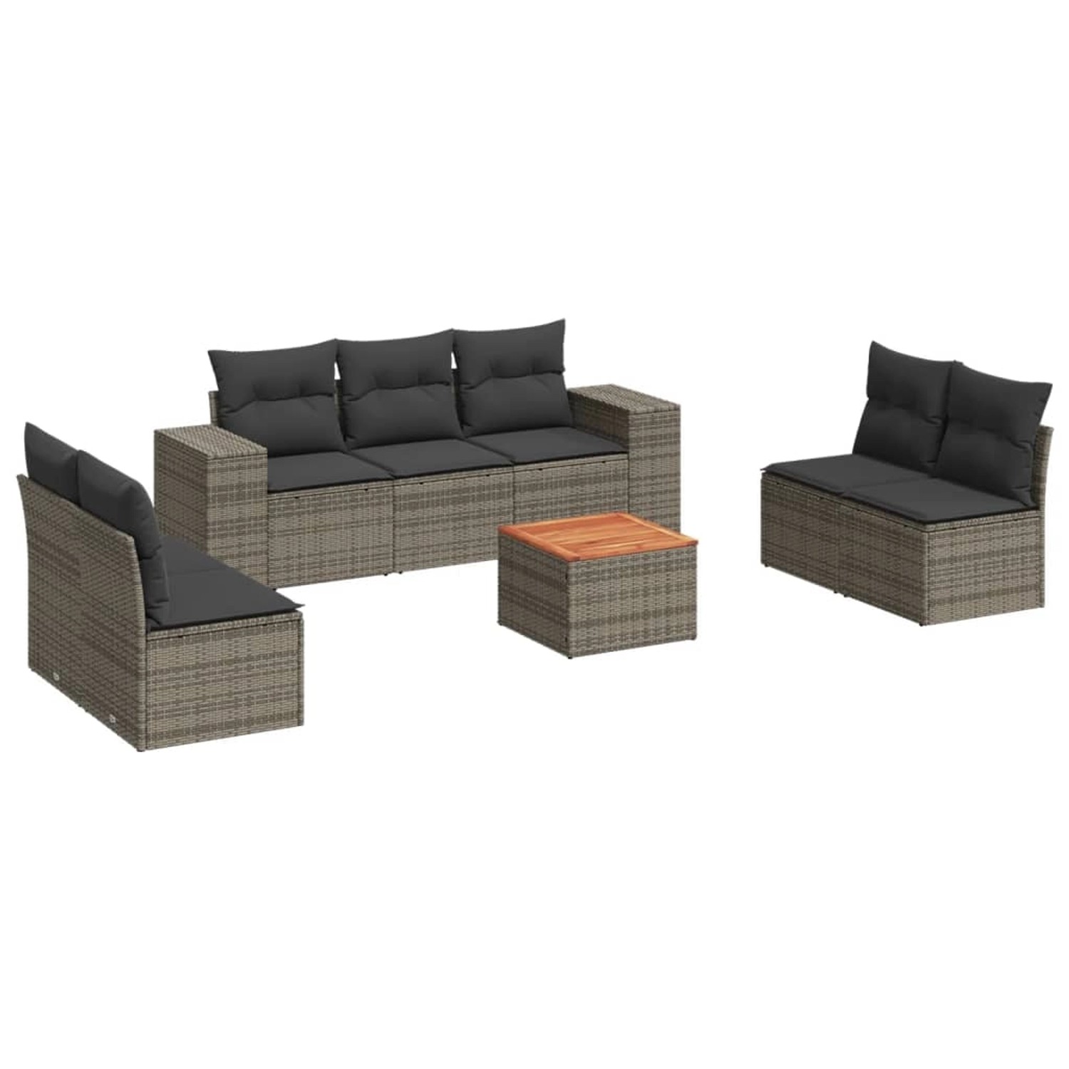 vidaXL 8-tlg Garten-Sofagarnitur mit Kissen Grau Poly Rattan Modell 43 vidaXL 8-tlg Garten-Sofagarnitur mit Kissen Grau Poly Rattan Modell 43 von VIDAXL