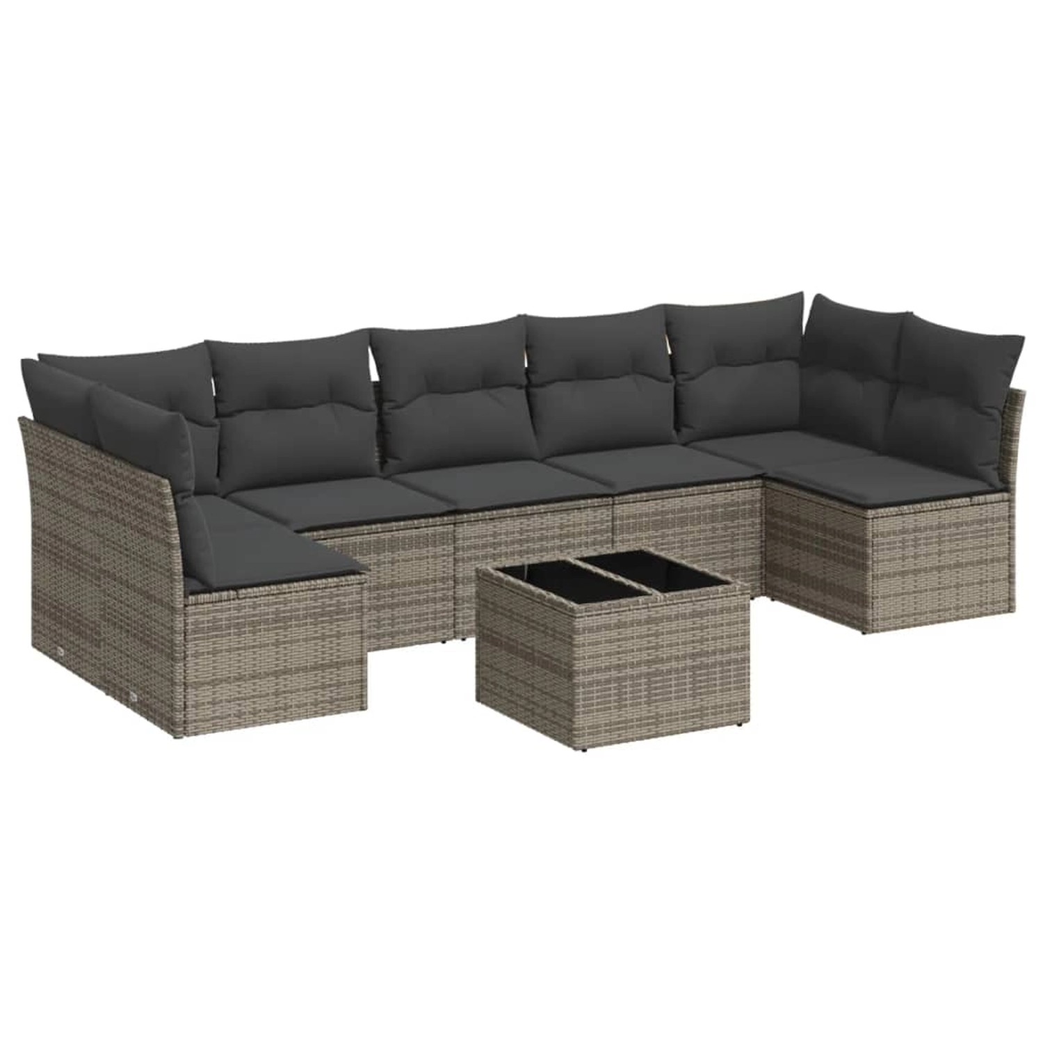 vidaXL 8-tlg Garten-Sofagarnitur mit Kissen Grau Poly Rattan Modell 50 vidaXL 8-tlg Garten-Sofagarnitur mit Kissen Grau Poly Rattan Modell 50 von VIDAXL