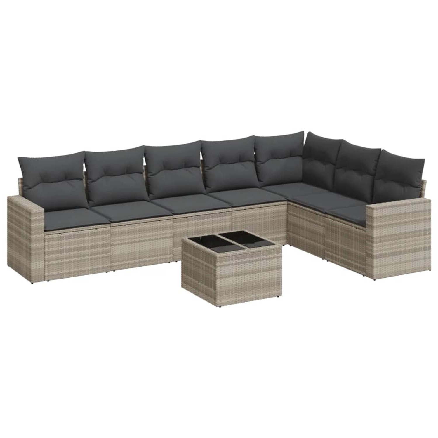 vidaXL 8-tlg Garten-Sofagarnitur mit Kissen Hellgrau Poly Rattan Modell 1 vidaXL 8-tlg Garten-Sofagarnitur mit Kissen Hellgrau Poly Rattan Modell 1 von VIDAXL