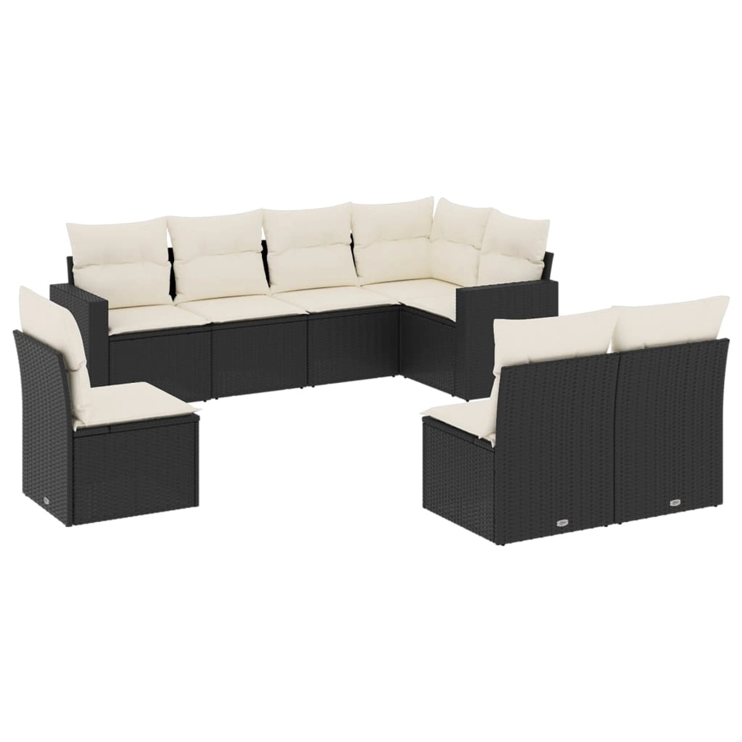 vidaXL 8-tlg Garten-Sofagarnitur mit Kissen Schwarz Poly Rattan Modell 20 vidaXL 8-tlg Garten-Sofagarnitur mit Kissen Schwarz Poly Rattan Modell 20 von VIDAXL