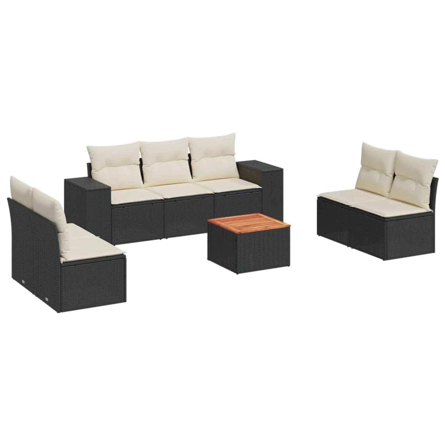 vidaXL 8-tlg Garten-Sofagarnitur mit Kissen Schwarz Poly Rattan Modell 40 vidaXL 8-tlg Garten-Sofagarnitur mit Kissen Schwarz Poly Rattan Modell 40 von VIDAXL