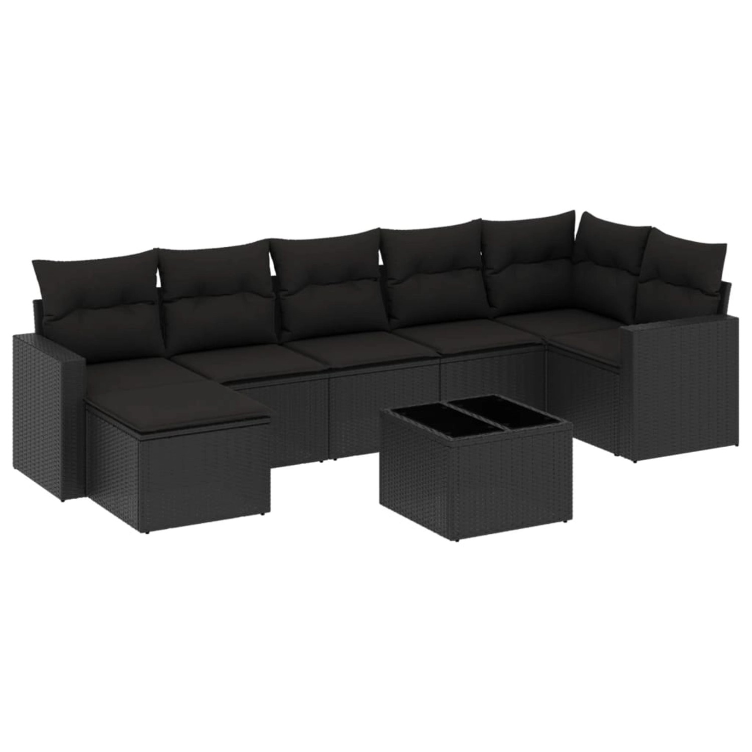 vidaXL 8-tlg Garten-Sofagarnitur mit Kissen Schwarz Poly Rattan Modell 42 vidaXL 8-tlg Garten-Sofagarnitur mit Kissen Schwarz Poly Rattan Modell 42 von VIDAXL