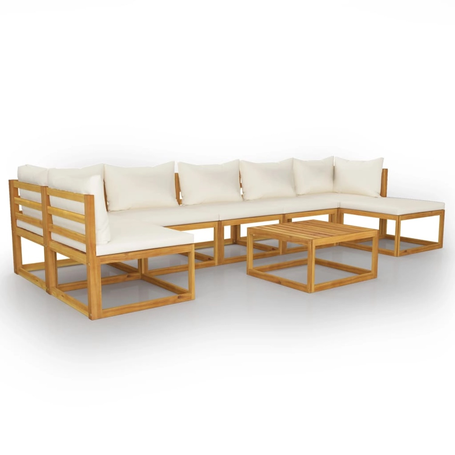 vidaXL 8-tlg. Garten-Lounge-Set mit Auflagen Creme Massivholz Akazie vidaXL 8-tlg. Garten-Lounge-Set mit Auflagen Creme Massivholz Akazie von VIDAXL