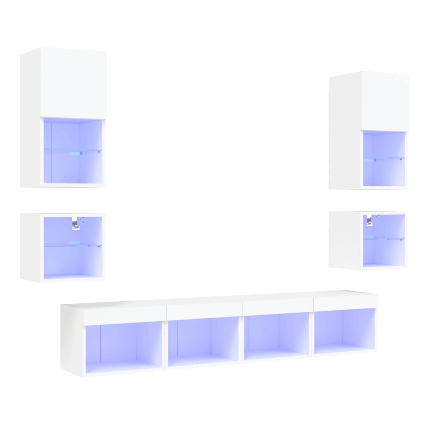 vidaXL 8-tlg. Wohnwand mit LED-Beleuchtung Weiß Holzwerkstoff Modell 1 vidaXL 8-tlg. Wohnwand mit LED-Beleuchtung Weiß Holzwerkstoff Modell 1 von VIDAXL
