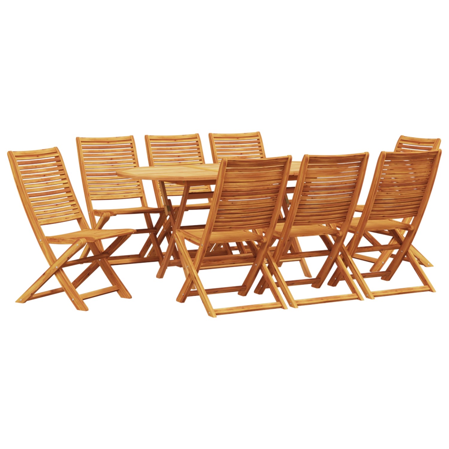 vidaXL 9-Teilige Garten-Essgruppe aus Massivem Akazienholz 3375759 von VIDAXL
