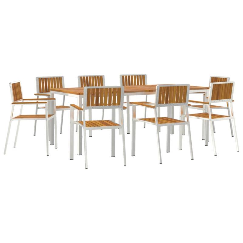 vidaXL 9-Teiliges Garten Essgruppe aus Solidem Akazienholz 3334796 von VIDAXL