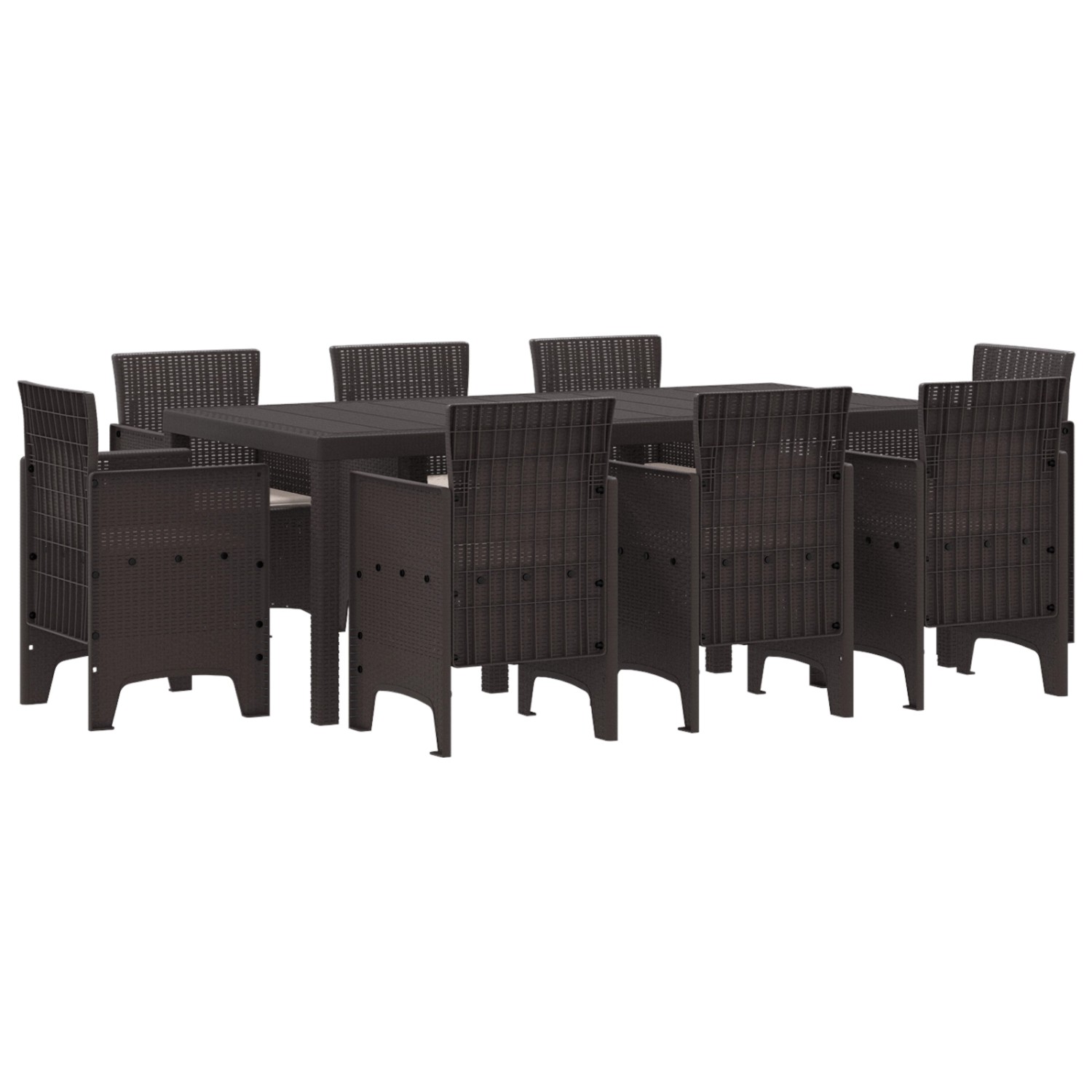 vidaXL 9-Teiliges Garten Essgruppe mit Auflagen Braun Poly Rattan 3378578 vidaXL 9-Teiliges Garten Essgruppe mit Auflagen Braun Poly Rattan 3378578 von VIDAXL