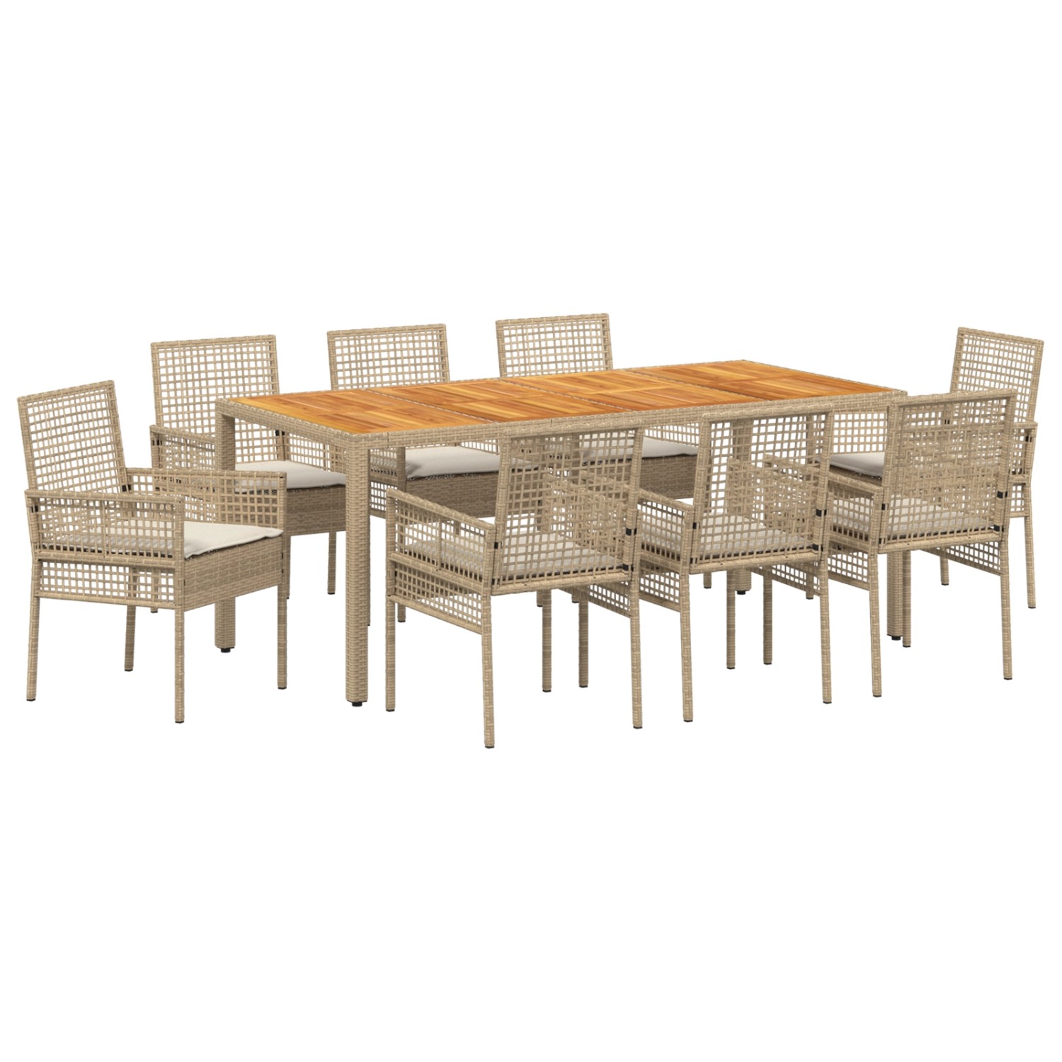 vidaXL 9-Teiliges Garten-Essgruppe mit Kissen in Beige Poly Rattan 3334922 vidaXL 9-Teiliges Garten-Essgruppe mit Kissen in Beige Poly Rattan 3334922 von VIDAXL