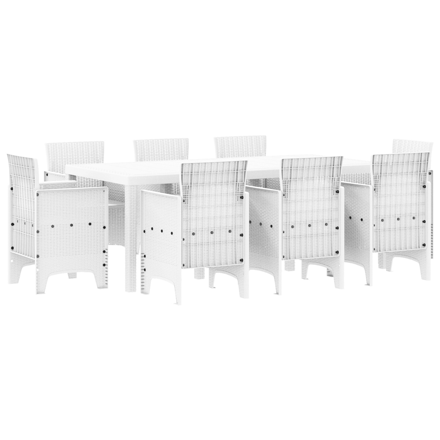 vidaXL 9-Teiliges Garten Essset Weiß Poly-Rattan 3378582 vidaXL 9-Teiliges Garten Essset Weiß Poly-Rattan 3378582 von VIDAXL