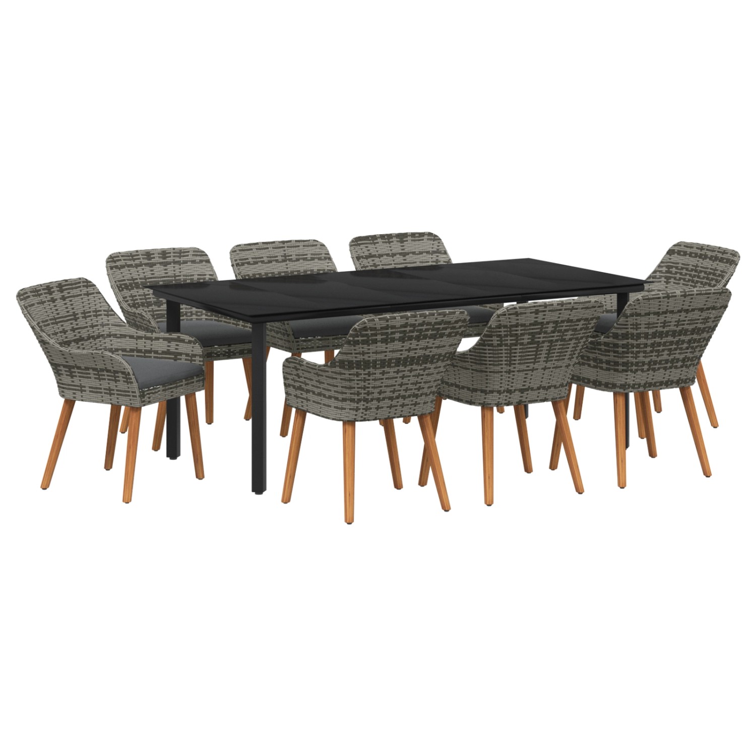 vidaXL 9-Teiliges Garten-Esstisch-Set Grau Poly-Rattan 3261690 vidaXL 9-Teiliges Garten-Esstisch-Set Grau Poly-Rattan 3261690 von VIDAXL