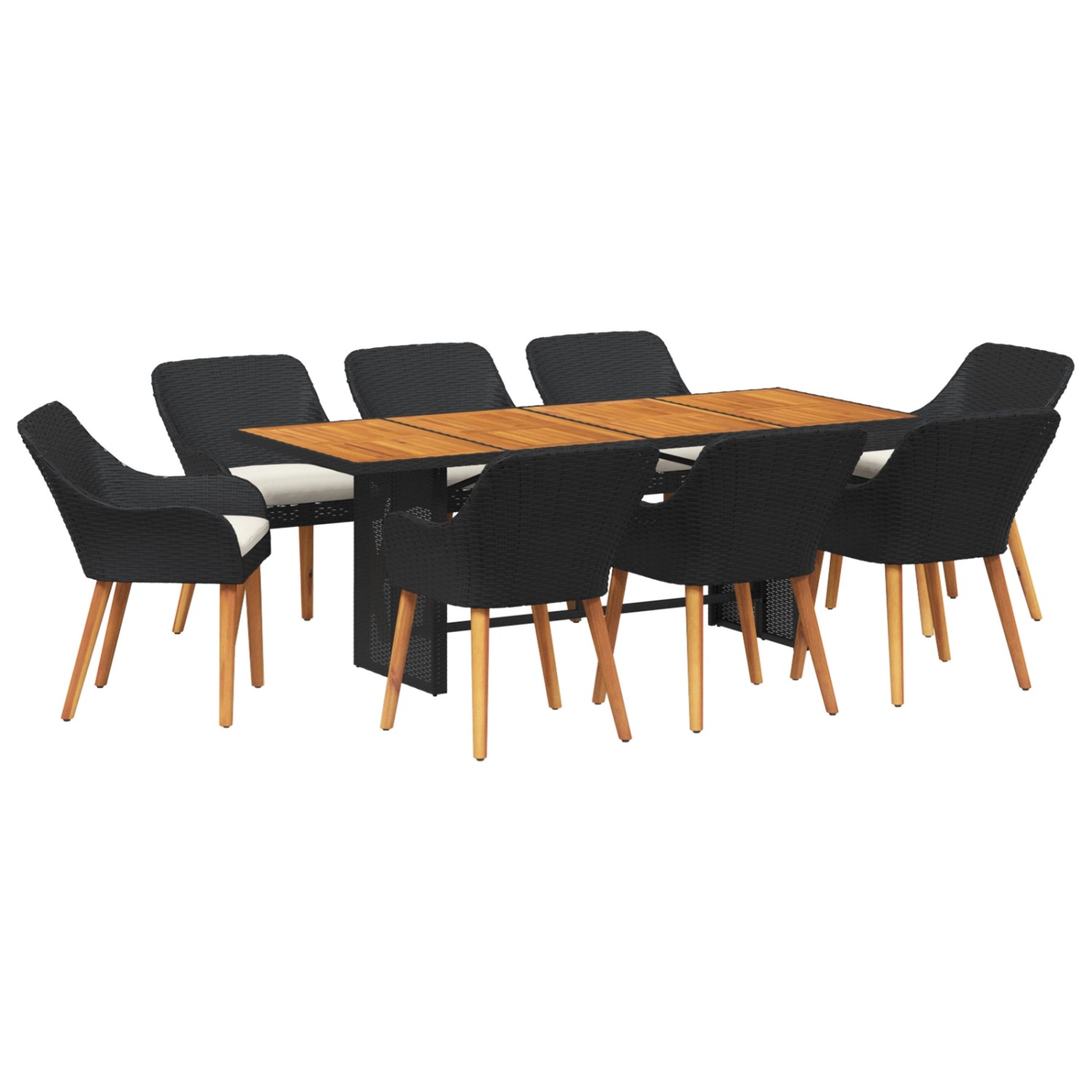 vidaXL 9-Teiliges Garten Esstisch Set Schwarzes Poly Rattan 3261624 vidaXL 9-Teiliges Garten Esstisch Set Schwarzes Poly Rattan 3261624 von VIDAXL