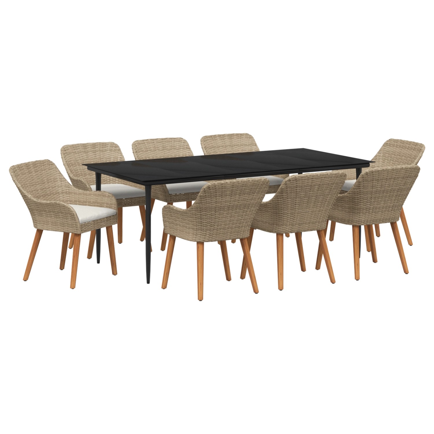 vidaXL 9-Teiliges Garten Esszimmer Set Beige Poly Rattan 3261697 vidaXL 9-Teiliges Garten Esszimmer Set Beige Poly Rattan 3261697 von VIDAXL