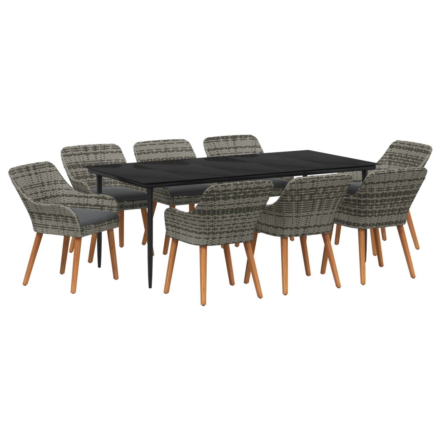 vidaXL 9-Teiliges Garten Esszimmer Set Graues Poly Rattan 3261683 vidaXL 9-Teiliges Garten Esszimmer Set Graues Poly Rattan 3261683 von VIDAXL