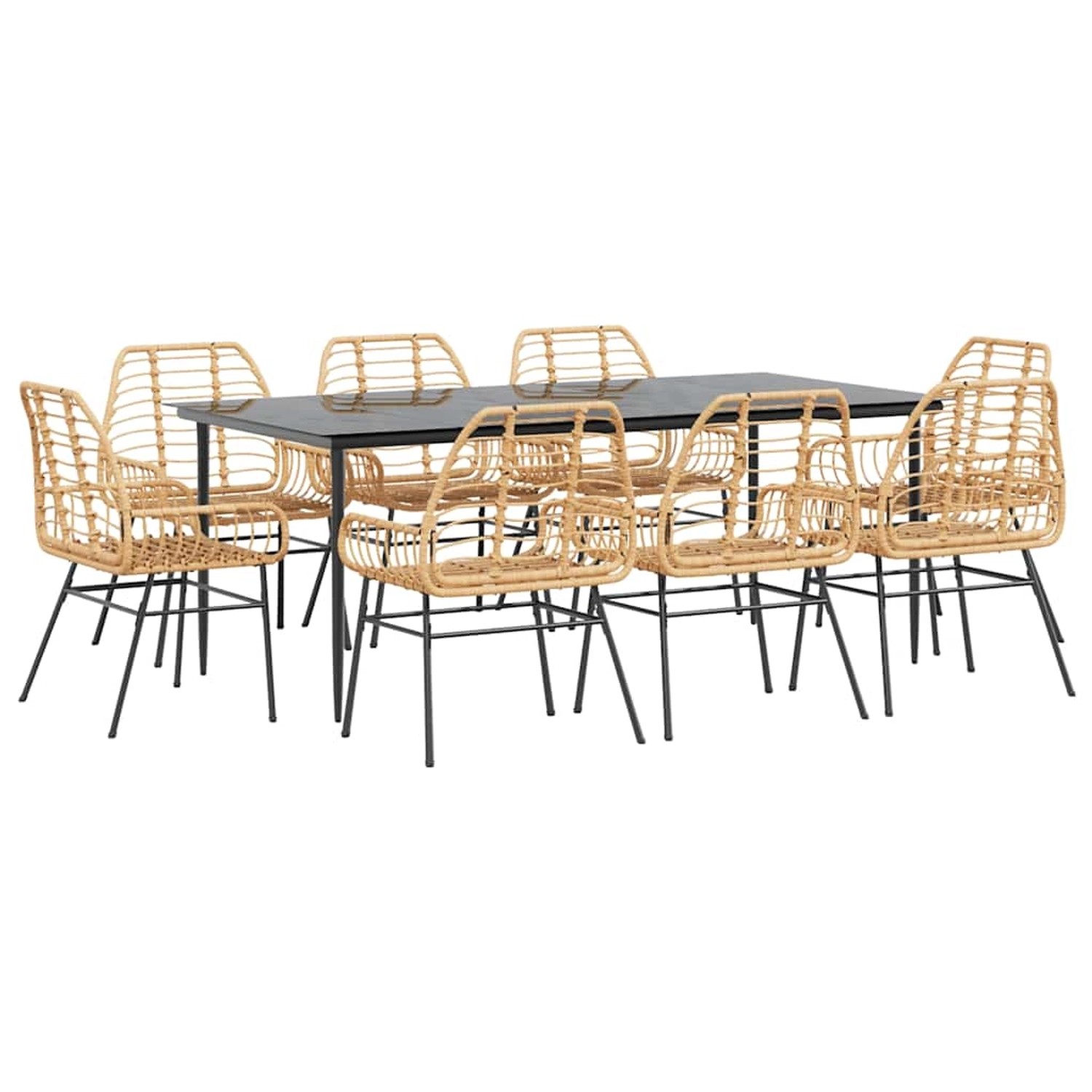 vidaXL 9-Teiliges Garten-Esszimmerset Poly Rattan Glas 3334449 vidaXL 9-Teiliges Garten-Esszimmerset Poly Rattan Glas 3334449 von VIDAXL