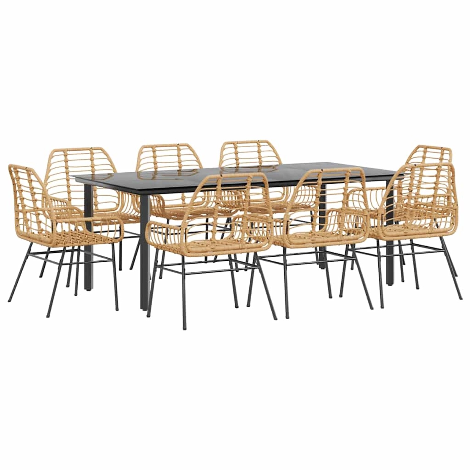 vidaXL 9-Teiliges Garten-Esszimmerset Poly Rattan Glas 3334547 vidaXL 9-Teiliges Garten-Esszimmerset Poly Rattan Glas 3334547 von VIDAXL