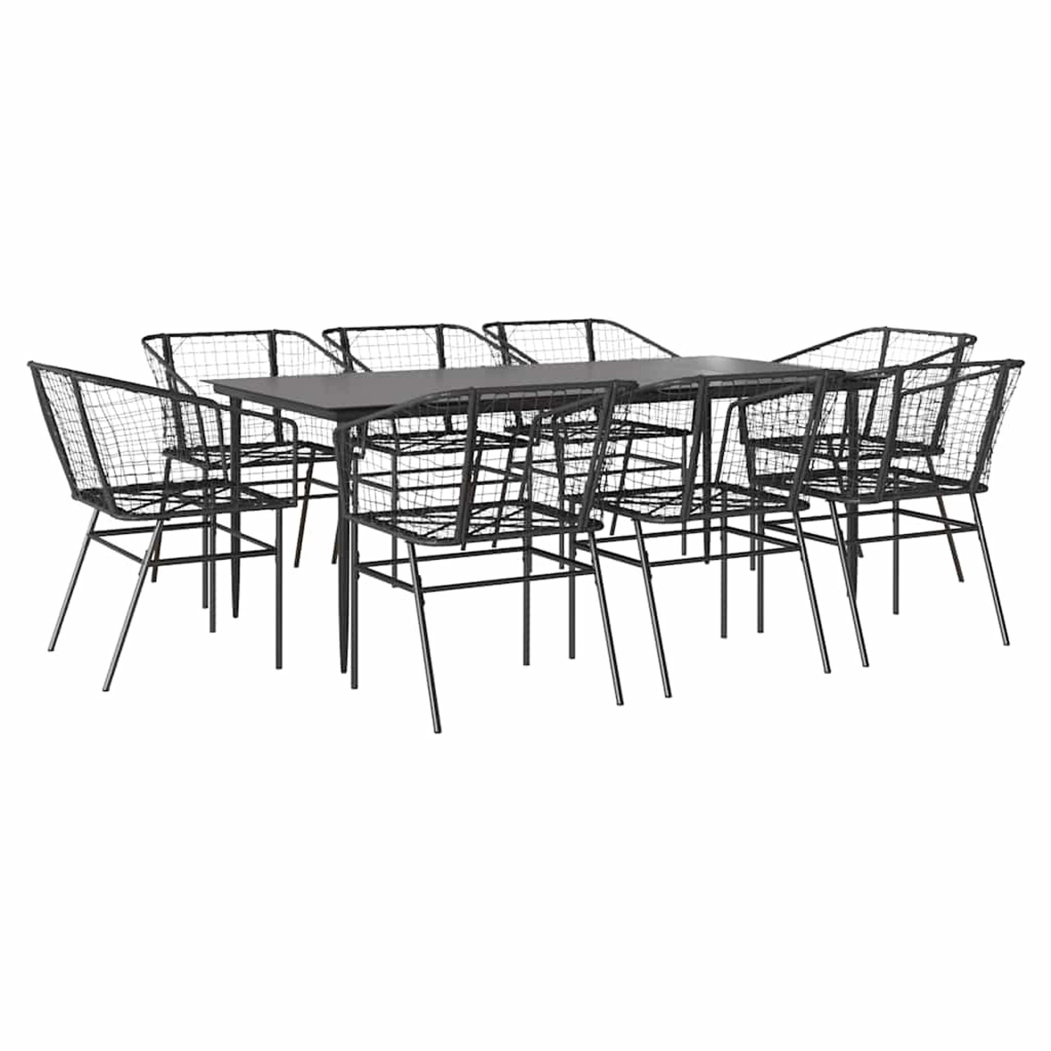 vidaXL 9-Teiliges Garten-Esszimmerset Schwarz Poly Rattan Glas 3334491 vidaXL 9-Teiliges Garten-Esszimmerset Schwarz Poly Rattan Glas 3334491 von VIDAXL
