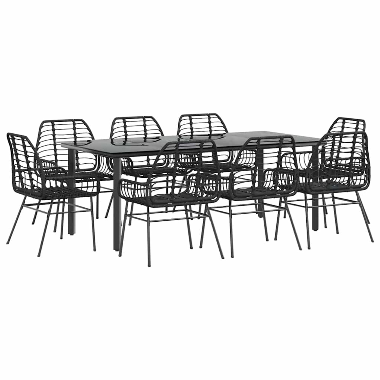 vidaXL 9-Teiliges Garten-Esszimmerset Schwarz Poly Rattan Glas 3334540 vidaXL 9-Teiliges Garten-Esszimmerset Schwarz Poly Rattan Glas 3334540 von VIDAXL