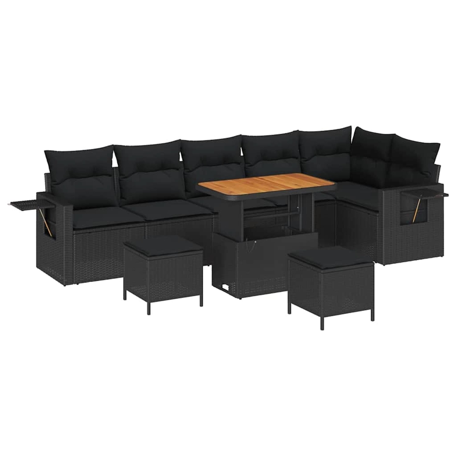 vidaXL 9-Teiliges Garten-Sofa-Set mit Kissen Schwarz Poly Rattan Akazie 3361764 vidaXL 9-Teiliges Garten-Sofa-Set mit Kissen Schwarz Poly Rattan Akazie 3361764 von VIDAXL