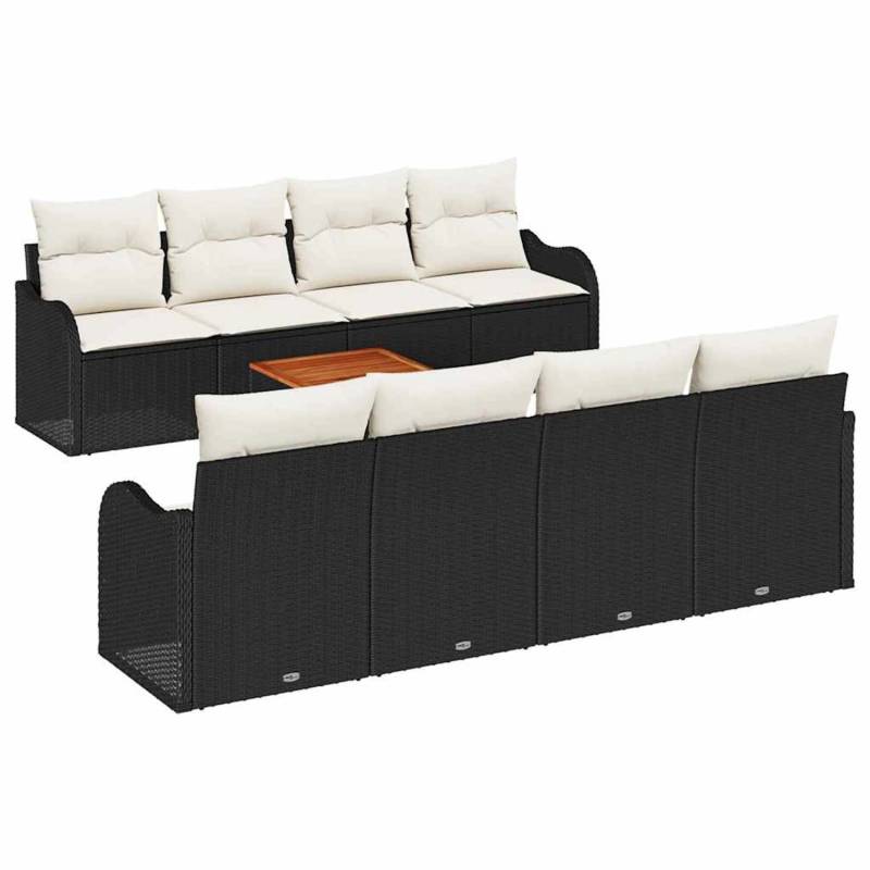 vidaXL 9-Teiliges Garten-Sofa-Set mit Kissen Schwarz Poly Rattan Akazienholz 3347425 vidaXL 9-Teiliges Garten-Sofa-Set mit Kissen Schwarz Poly Rattan Akazienholz 3347425 von VIDAXL