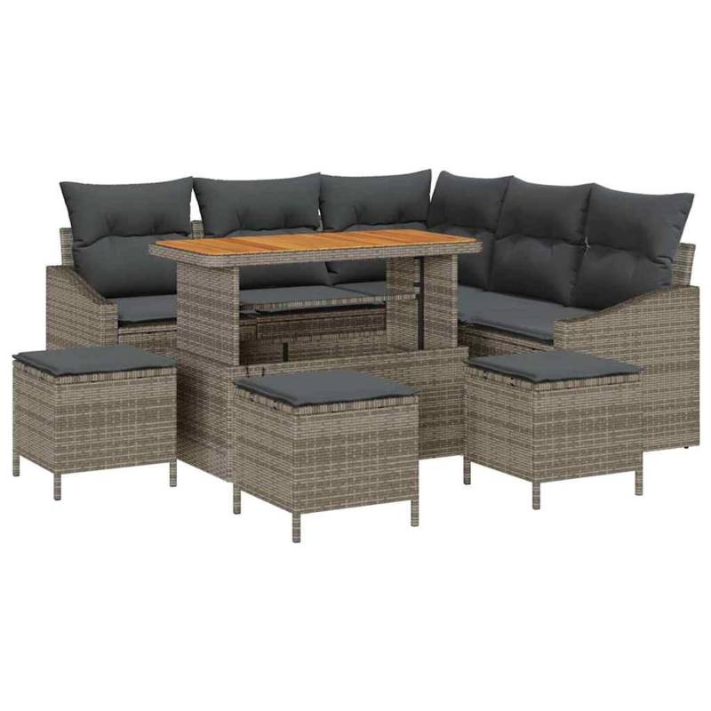 vidaXL 9-Teiliges Garten-Sofa-Set mit Kissen in Grau aus Poly Rattan 3362663 vidaXL 9-Teiliges Garten-Sofa-Set mit Kissen in Grau aus Poly Rattan 3362663 von VIDAXL