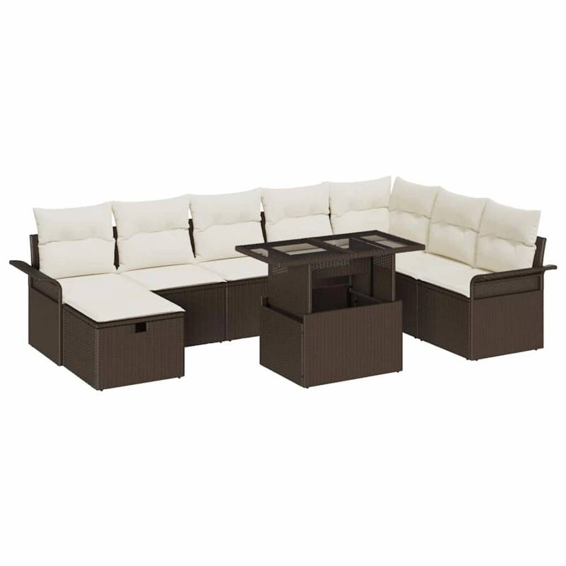 vidaXL 9-Teiliges Garten-Sofaset mit Kissen in Braun aus Poly Rattan 3359695 vidaXL 9-Teiliges Garten-Sofaset mit Kissen in Braun aus Poly Rattan 3359695 von VIDAXL