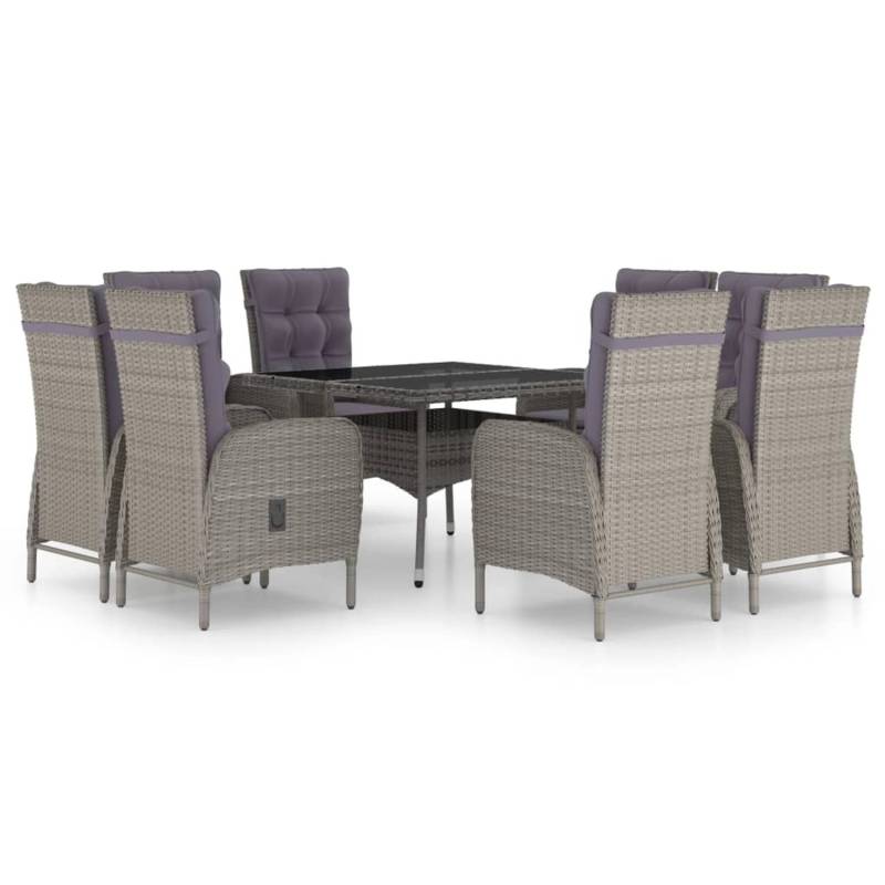 vidaXL 9-Tlg Garten-Essgruppe Poly Rattan und Glas Grau 3058530 vidaXL 9-Tlg Garten-Essgruppe Poly Rattan und Glas Grau 3058530 von VIDAXL