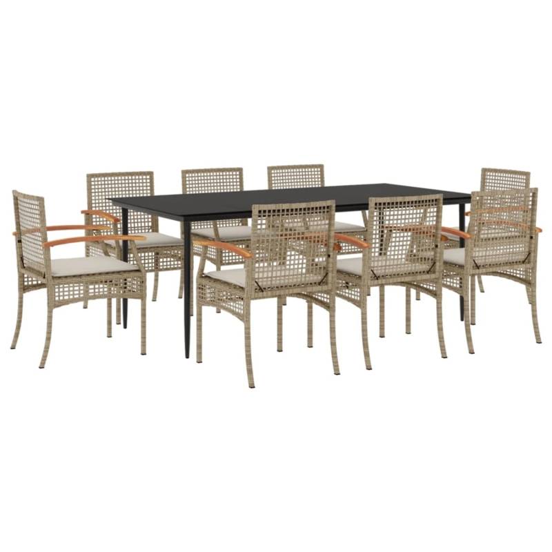 vidaXL 9-Tlg Garten-Essgruppe mit Kissen Beige Poly Rattan 3213630 vidaXL 9-Tlg Garten-Essgruppe mit Kissen Beige Poly Rattan 3213630 von VIDAXL