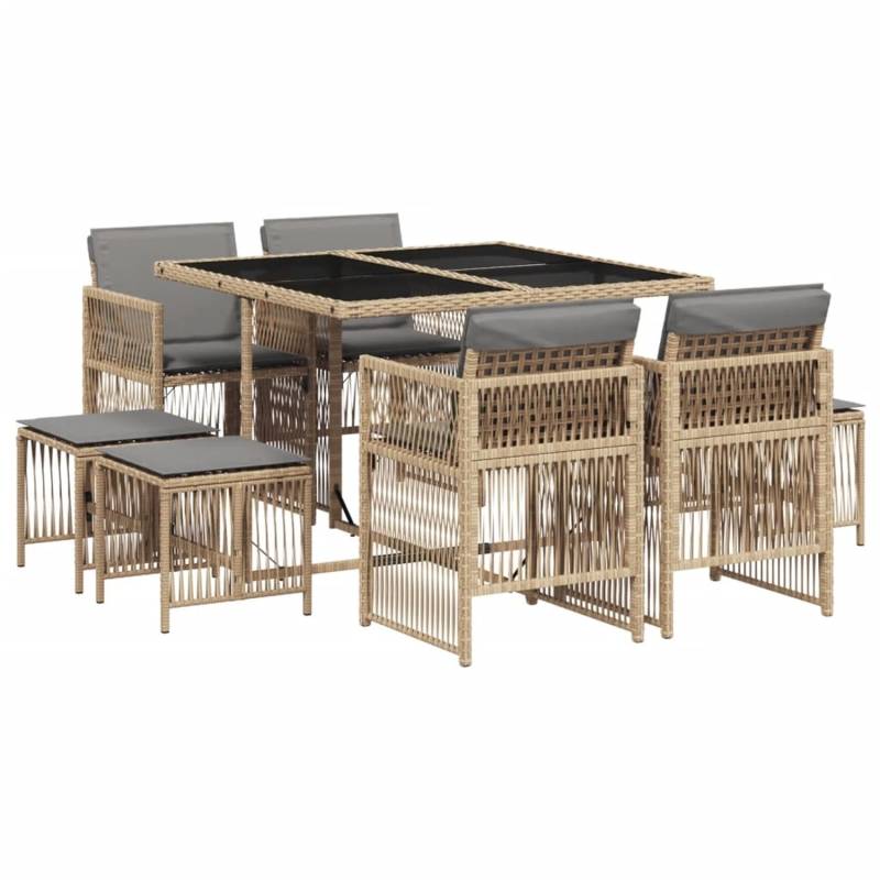 vidaXL 9-Tlg Garten-Essgruppe mit Kissen Beigemischung Poly Rattan 3210960 vidaXL 9-Tlg Garten-Essgruppe mit Kissen Beigemischung Poly Rattan 3210960 von VIDAXL