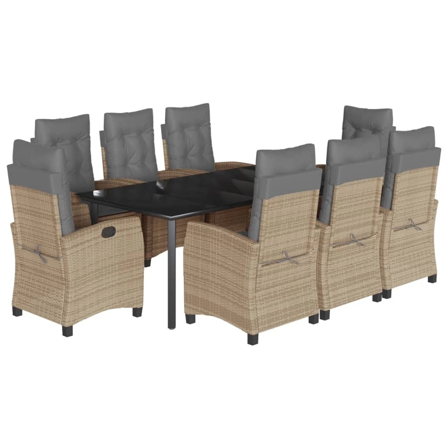 vidaXL 9-Tlg Garten-Essgruppe mit Kissen Beigemischung Poly Rattan 3212841 vidaXL 9-Tlg Garten-Essgruppe mit Kissen Beigemischung Poly Rattan 3212841 von VIDAXL