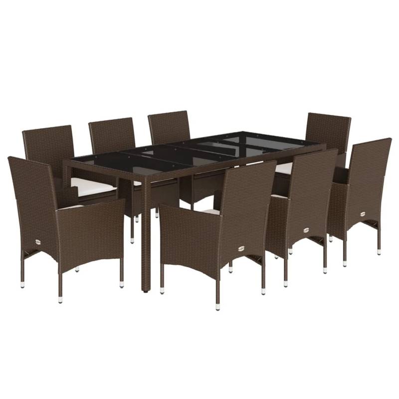 vidaXL 9-Tlg Garten-Essgruppe mit Kissen Braun Poly Rattan Glas 3278554 vidaXL 9-Tlg Garten-Essgruppe mit Kissen Braun Poly Rattan Glas 3278554 von VIDAXL