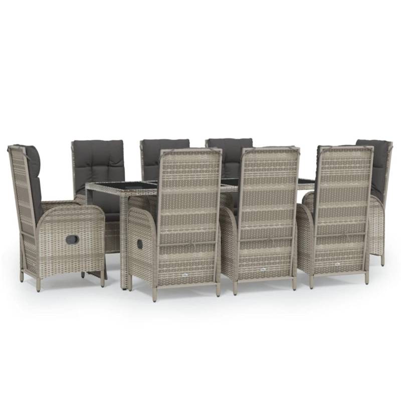 vidaXL 9-Tlg Garten-Essgruppe mit Kissen Grau Poly Rattan 3185037 vidaXL 9-Tlg Garten-Essgruppe mit Kissen Grau Poly Rattan 3185037 von VIDAXL