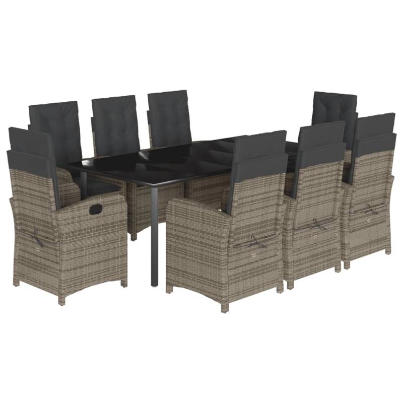 vidaXL 9-Tlg Garten-Essgruppe mit Kissen Grau Poly Rattan 3212369 vidaXL 9-Tlg Garten-Essgruppe mit Kissen Grau Poly Rattan 3212369 von VIDAXL