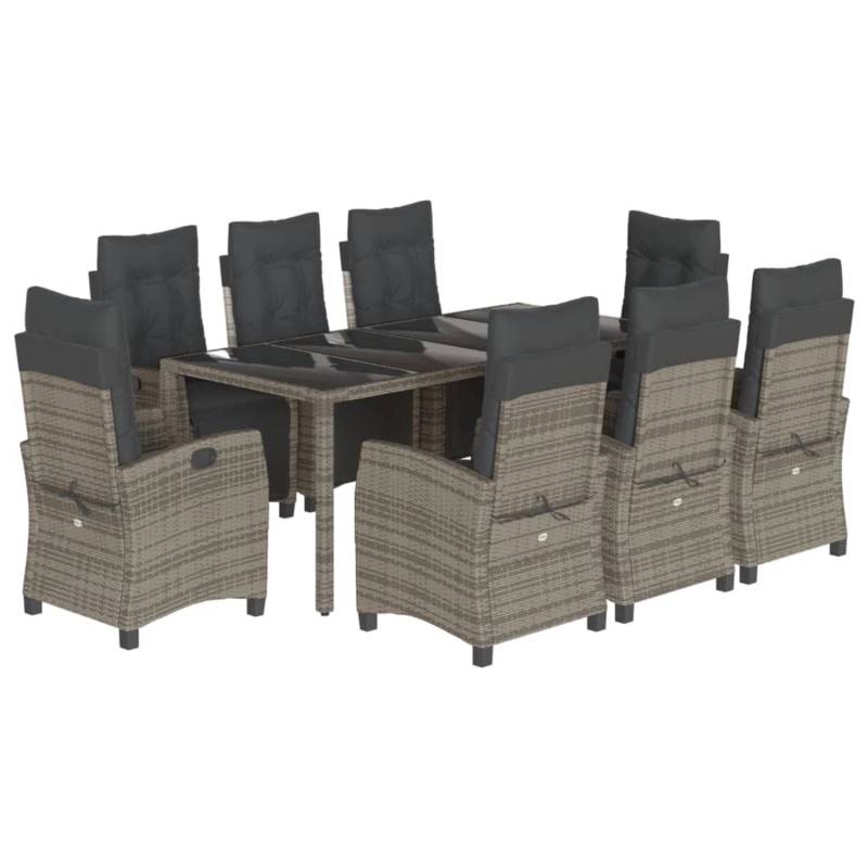 vidaXL 9-Tlg Garten-Essgruppe mit Kissen Grau Poly Rattan 3212899 vidaXL 9-Tlg Garten-Essgruppe mit Kissen Grau Poly Rattan 3212899 von VIDAXL