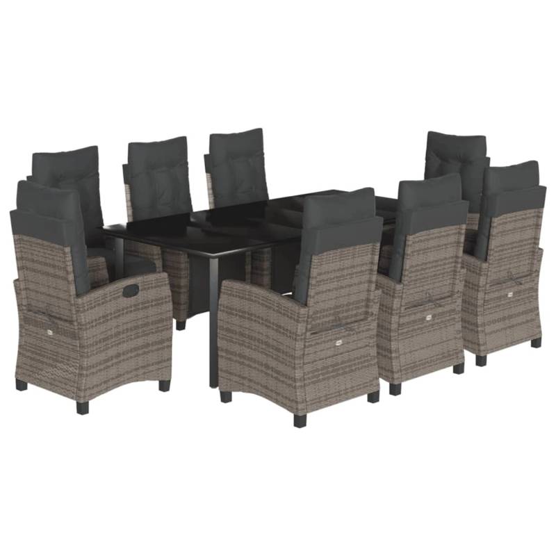 vidaXL 9-Tlg Garten-Essgruppe mit Kissen Grau Poly Rattan 3213001 vidaXL 9-Tlg Garten-Essgruppe mit Kissen Grau Poly Rattan 3213001 von VIDAXL
