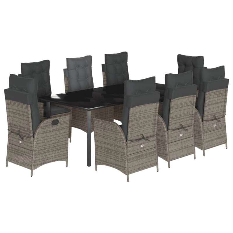 vidaXL 9-Tlg Garten-Essgruppe mit Kissen Grau Poly Rattan 3213233 vidaXL 9-Tlg Garten-Essgruppe mit Kissen Grau Poly Rattan 3213233 von VIDAXL