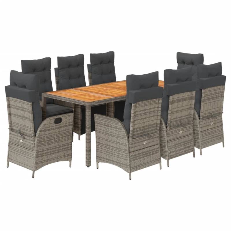 vidaXL 9-Tlg Garten-Essgruppe mit Kissen Grau Poly Rattan 3213349 vidaXL 9-Tlg Garten-Essgruppe mit Kissen Grau Poly Rattan 3213349 von VIDAXL