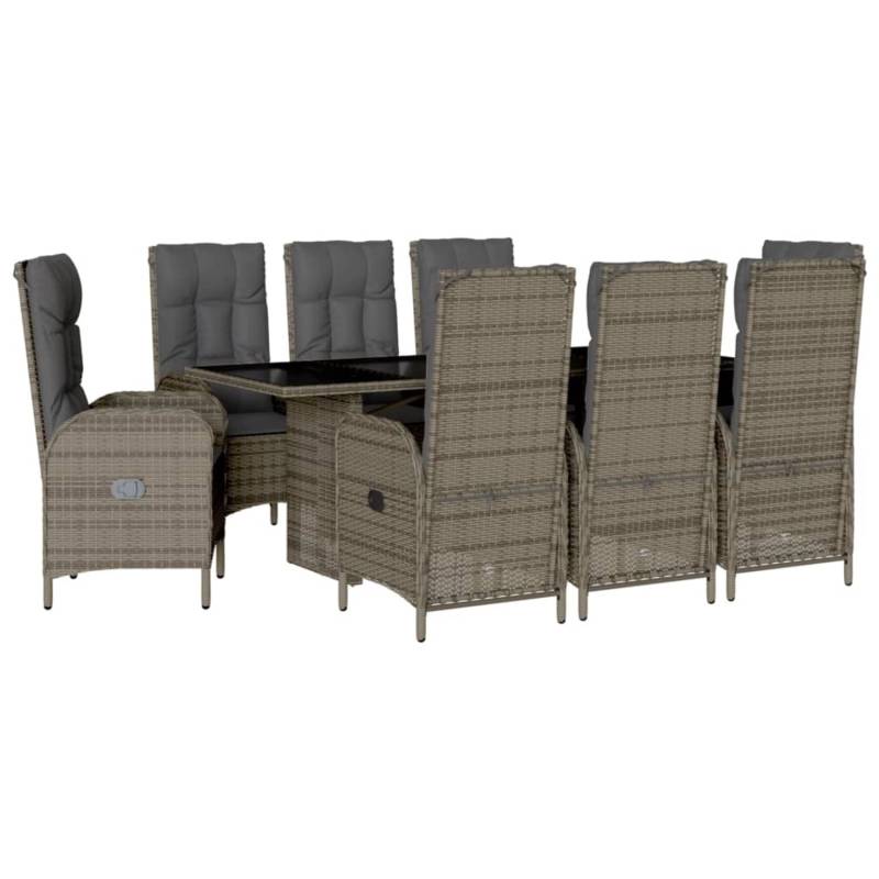 vidaXL 9-Tlg Garten-Essgruppe mit Kissen Grau Poly Rattan 3213528 vidaXL 9-Tlg Garten-Essgruppe mit Kissen Grau Poly Rattan 3213528 von VIDAXL