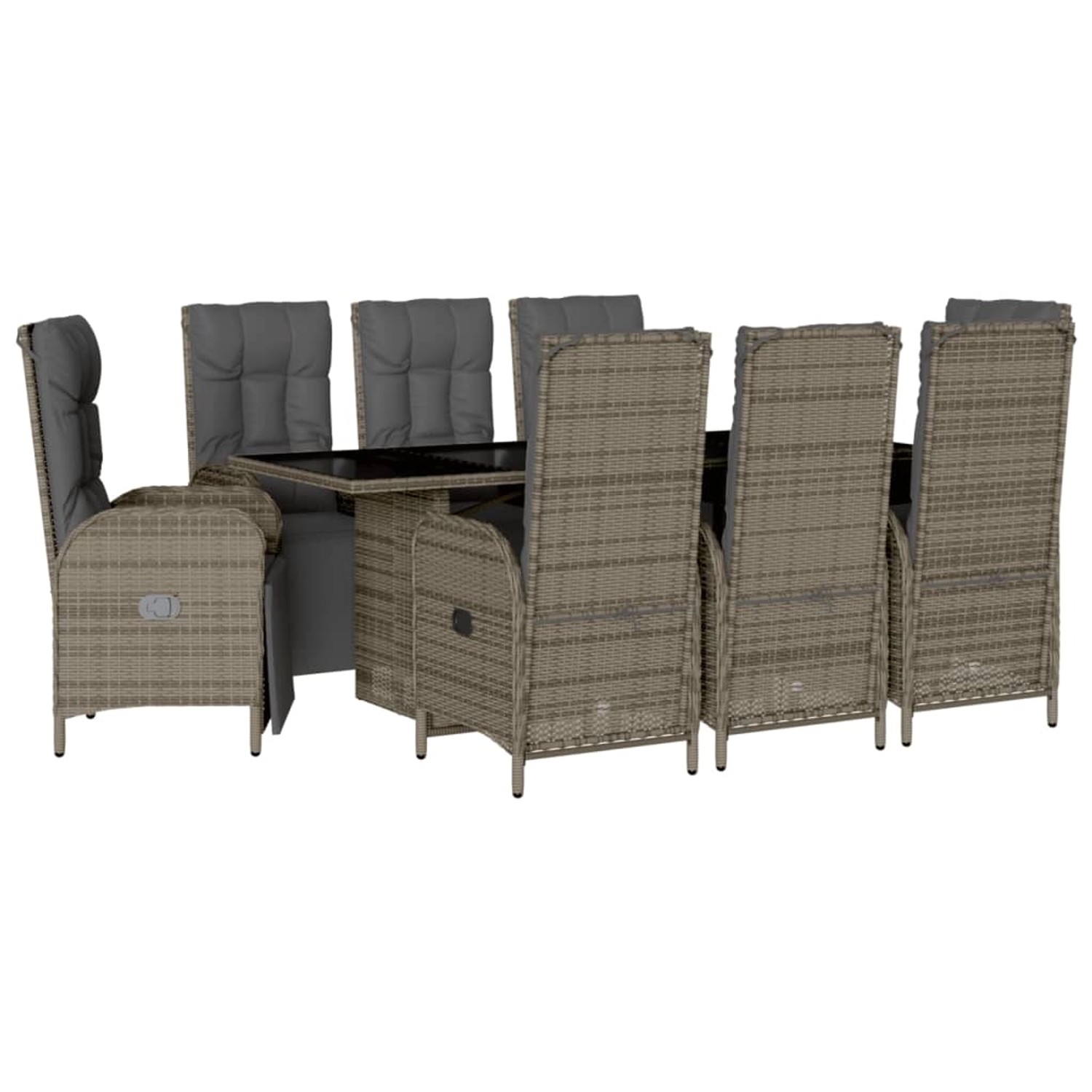 vidaXL 9-Tlg Garten-Essgruppe mit Kissen Grau Poly Rattan 3213533 vidaXL 9-Tlg Garten-Essgruppe mit Kissen Grau Poly Rattan 3213533 von VIDAXL