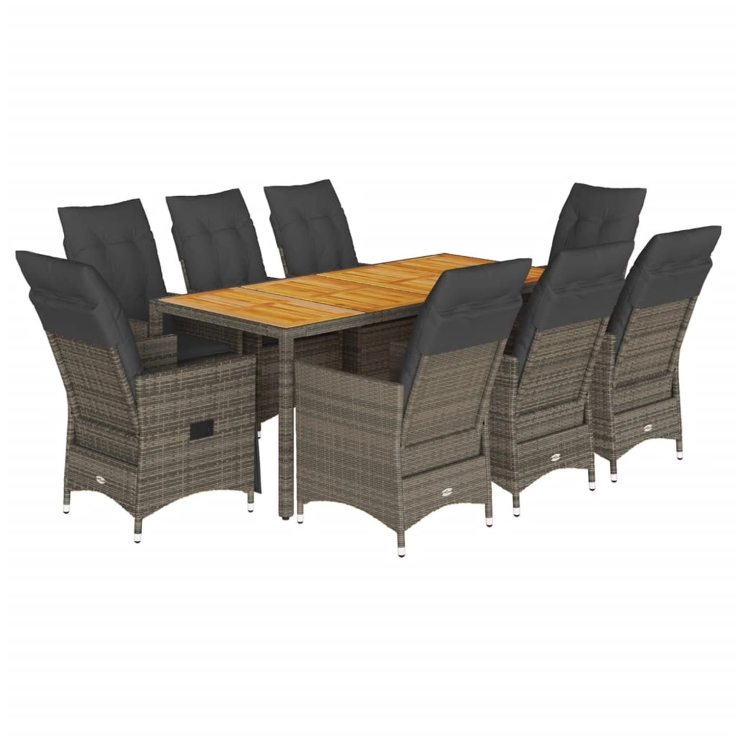 vidaXL 9-Tlg Garten-Essgruppe mit Kissen Grau Poly Rattan 3276731 vidaXL 9-Tlg Garten-Essgruppe mit Kissen Grau Poly Rattan 3276731 von VIDAXL