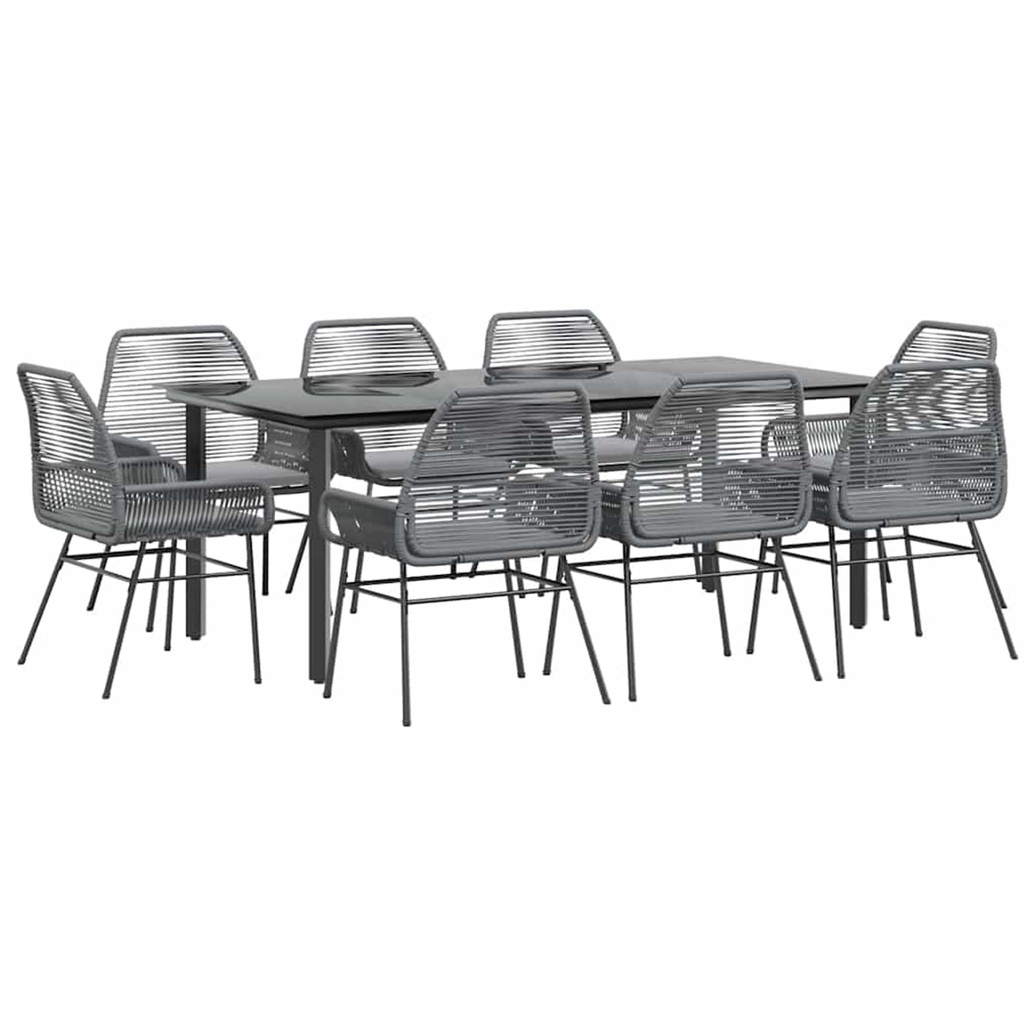 vidaXL 9-Tlg Garten-Essgruppe mit Kissen Grau Poly Rattan Glas 3334582 vidaXL 9-Tlg Garten-Essgruppe mit Kissen Grau Poly Rattan Glas 3334582 von VIDAXL