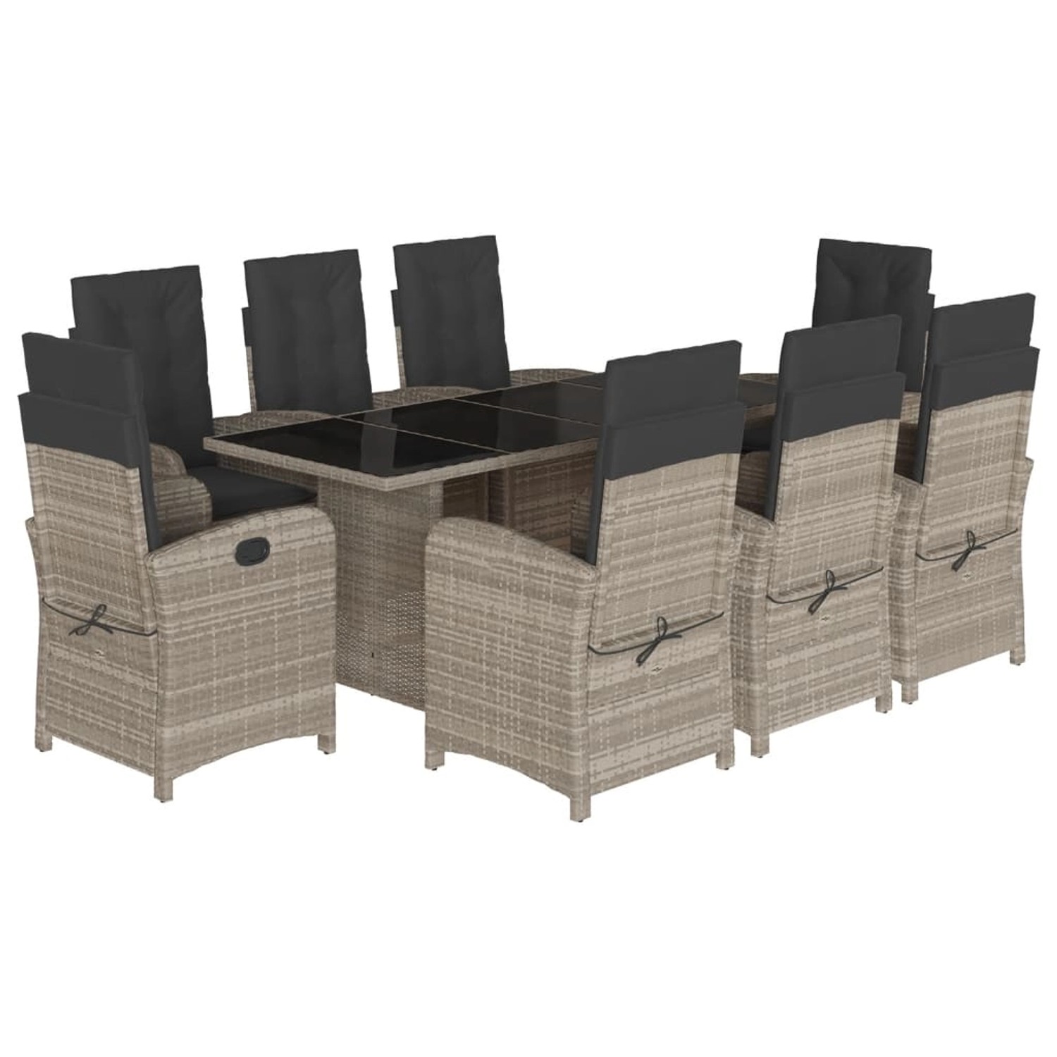 vidaXL 9-Tlg Garten-Essgruppe mit Kissen Hellgrau Poly Rattan 3212268 vidaXL 9-Tlg Garten-Essgruppe mit Kissen Hellgrau Poly Rattan 3212268 von VIDAXL
