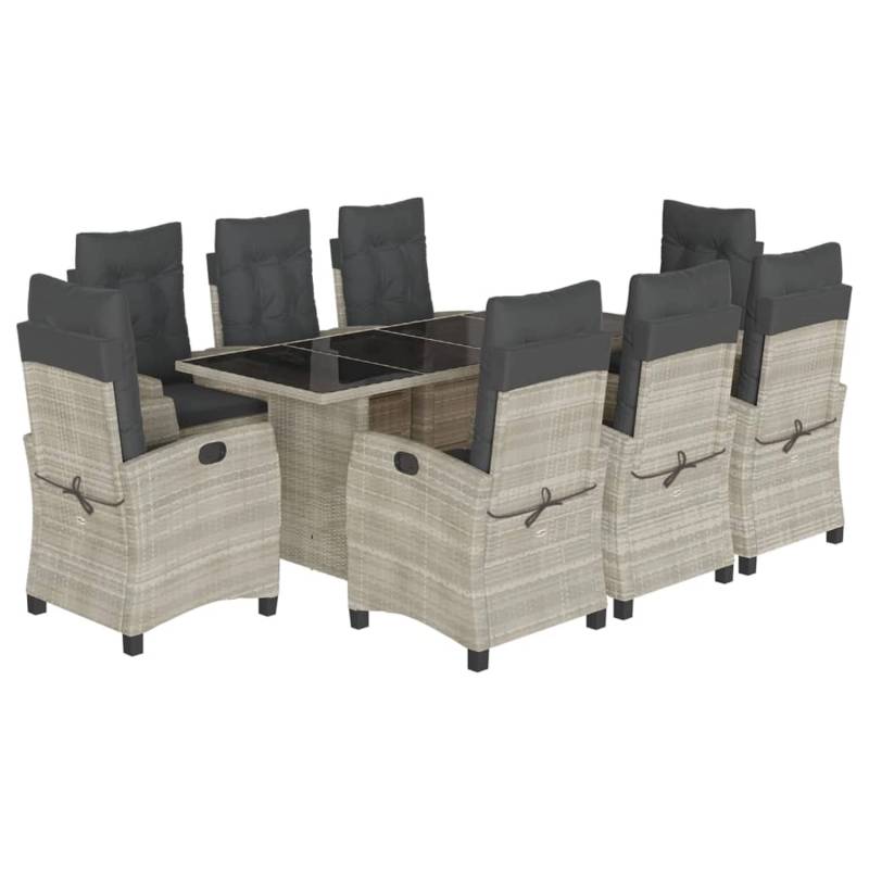 vidaXL 9-Tlg Garten-Essgruppe mit Kissen Hellgrau Poly Rattan 3212699 vidaXL 9-Tlg Garten-Essgruppe mit Kissen Hellgrau Poly Rattan 3212699 von VIDAXL