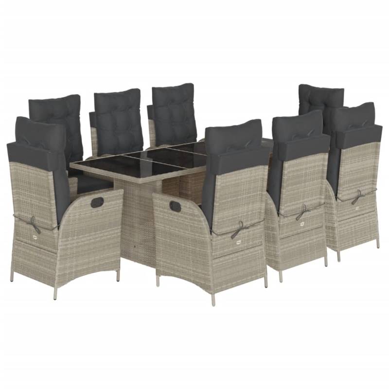 vidaXL 9-Tlg Garten-Essgruppe mit Kissen Hellgrau Poly Rattan 3213131 vidaXL 9-Tlg Garten-Essgruppe mit Kissen Hellgrau Poly Rattan 3213131 von VIDAXL