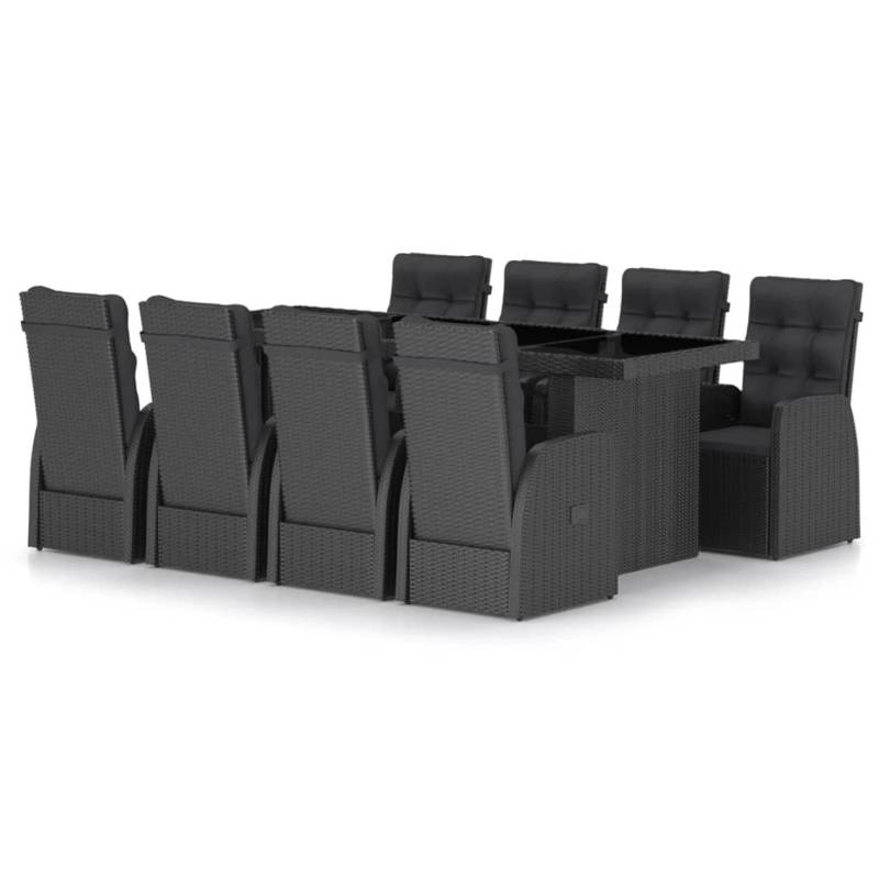 vidaXL 9-Tlg Garten-Essgruppe mit Kissen Poly Rattan Schwarz 3059343 vidaXL 9-Tlg Garten-Essgruppe mit Kissen Poly Rattan Schwarz 3059343 von VIDAXL