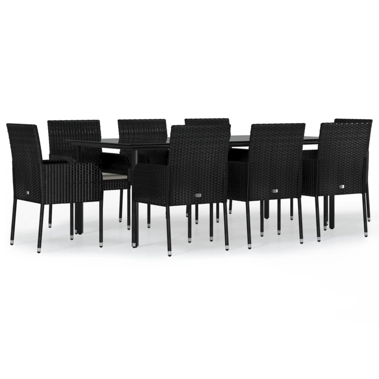 vidaXL 9-Tlg Garten-Essgruppe mit Kissen Schwarz Poly Rattan 3185159 vidaXL 9-Tlg Garten-Essgruppe mit Kissen Schwarz Poly Rattan 3185159 von VIDAXL