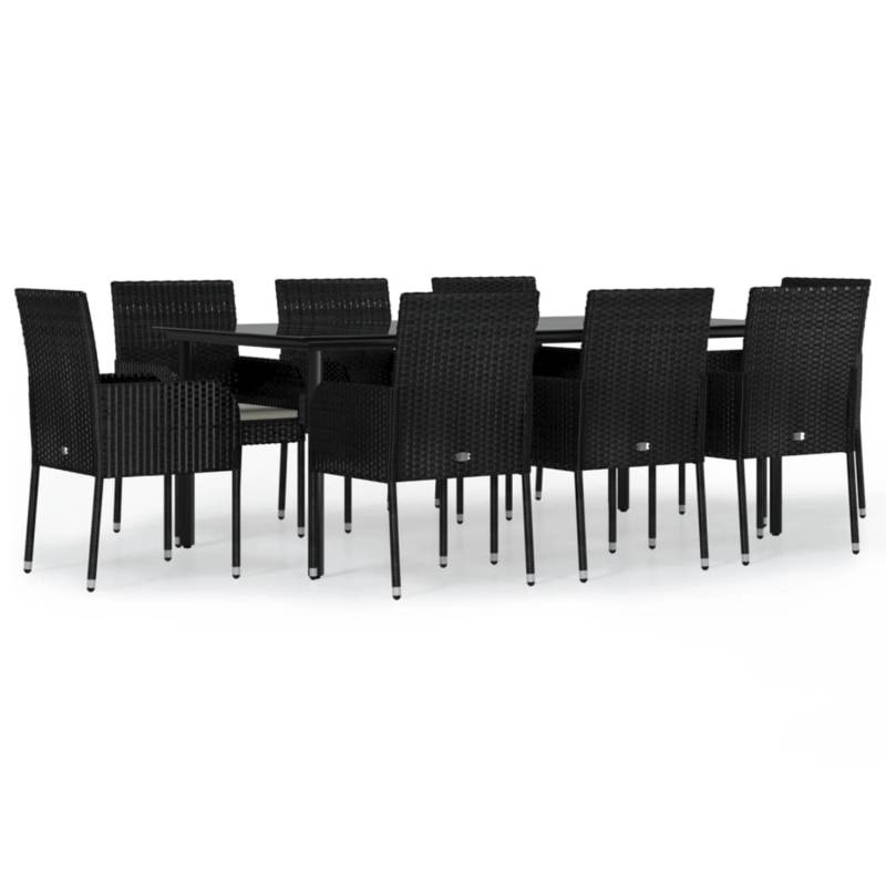 vidaXL 9-Tlg Garten-Essgruppe mit Kissen Schwarz Poly Rattan 3185159 vidaXL 9-Tlg Garten-Essgruppe mit Kissen Schwarz Poly Rattan 3185159 von VIDAXL
