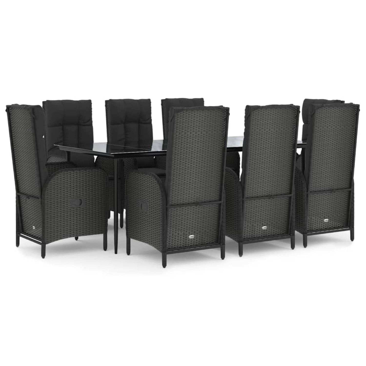 vidaXL 9-Tlg Garten-Essgruppe mit Kissen Schwarz Poly Rattan 3185174 vidaXL 9-Tlg Garten-Essgruppe mit Kissen Schwarz Poly Rattan 3185174 von VIDAXL
