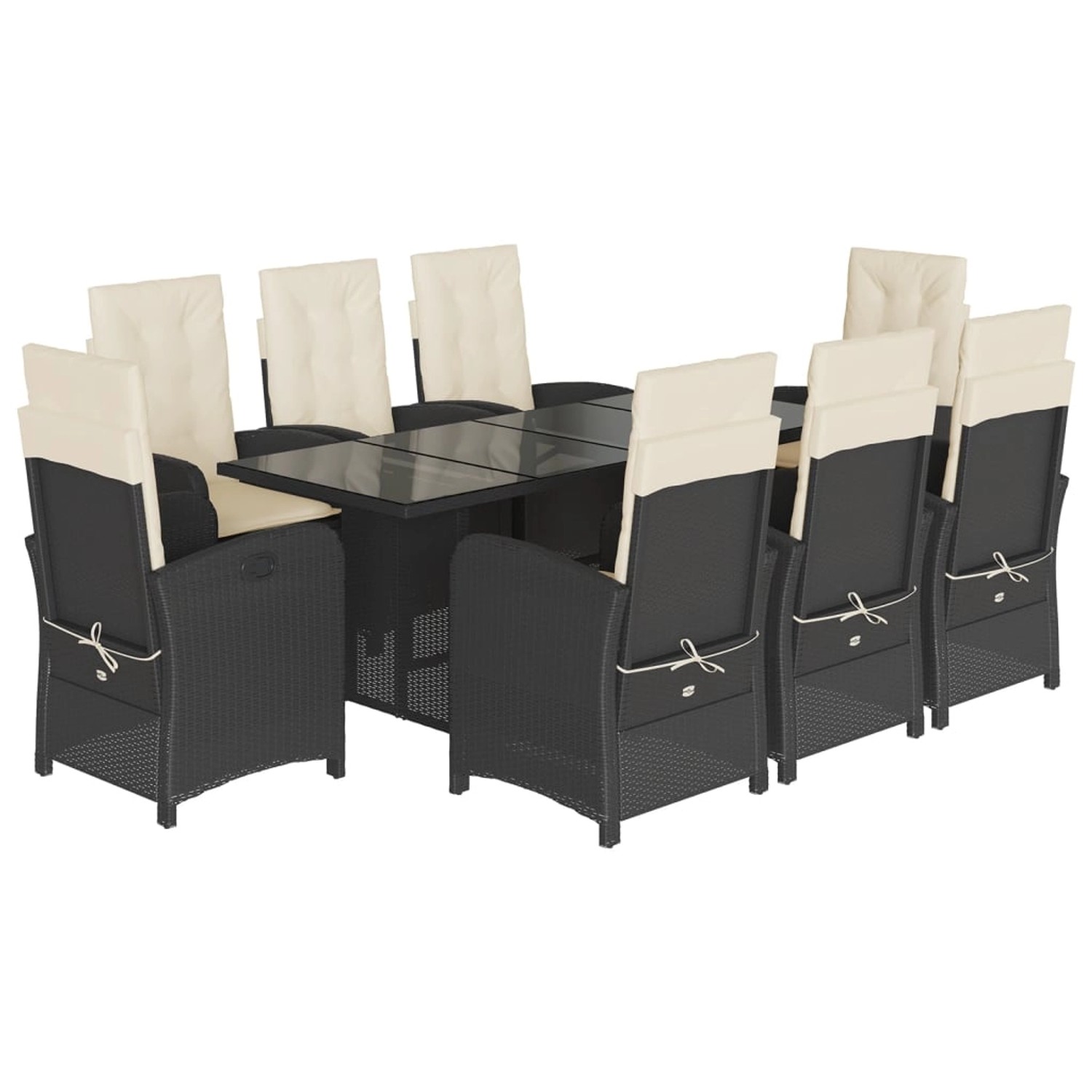 vidaXL 9-Tlg Garten-Essgruppe mit Kissen Schwarz Poly Rattan 3212249 vidaXL 9-Tlg Garten-Essgruppe mit Kissen Schwarz Poly Rattan 3212249 von VIDAXL