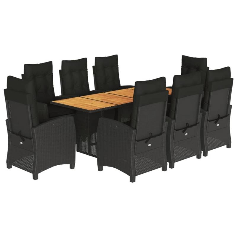 vidaXL 9-Tlg Garten-Essgruppe mit Kissen Schwarz Poly Rattan 3212708 vidaXL 9-Tlg Garten-Essgruppe mit Kissen Schwarz Poly Rattan 3212708 von VIDAXL