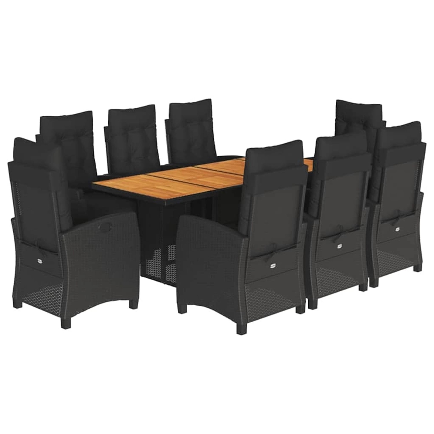 vidaXL 9-Tlg Garten-Essgruppe mit Kissen Schwarz Poly Rattan 3212937 vidaXL 9-Tlg Garten-Essgruppe mit Kissen Schwarz Poly Rattan 3212937 von VIDAXL